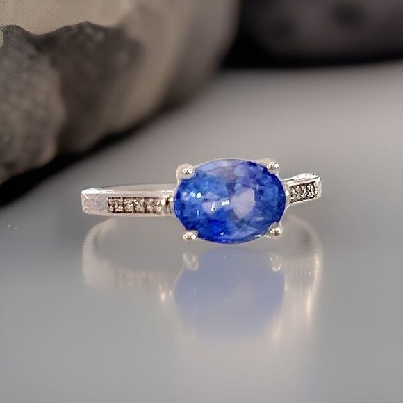 Natural Sapphire Diamond Ring 6.5 14k W Gold 2.36 TCW Certified $3,950 310592 - Picture 8 of 16